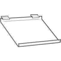Slanted Acrylic Slatwall Shelf with Front Lip - ExecuSystems 