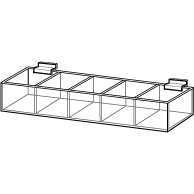 Clear Acrylic Slatwall Tray with 1-5 Compartments - ExecuSystems 