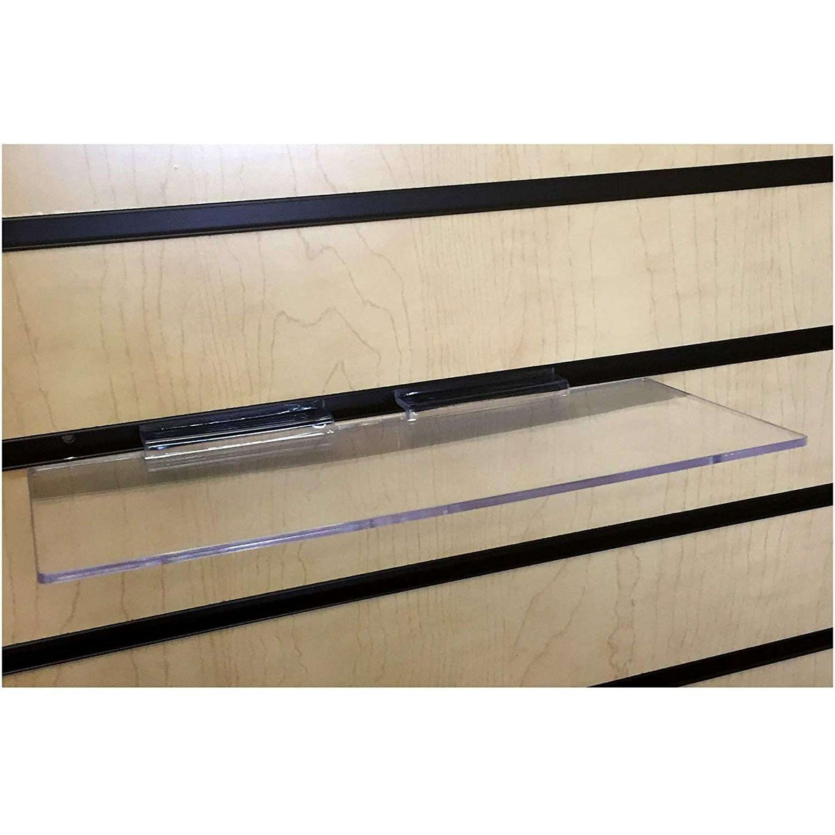 Clear Slatwall Shelves 4 Inch x 10 Inch Set of 12 Retail Display