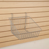 Set of 6 Sloped Front All Purpose Baskets 12"W x 12"D x 8"H Fits Slatwall, Gridwall and Pegboard - ExecuSystems 