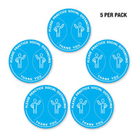 PPE FLOOR DECAL - PLEASE PRACTICE SOCIAL DISTANCING - PACK OF 5 - ExecuSystems