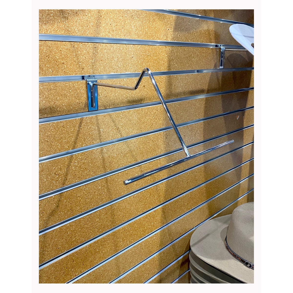 10Pack Chrome Cowboy Hat Holders for Slatwall Versatile Display for