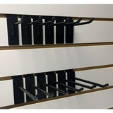 Set of 12 Slatwall Hooks Black Metal 6 Each 4 Inch and 6 Inch for Retail Display and Home Organization - ExecuSystems 