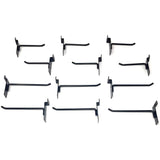 Set of 12 Slatwall Hooks Black Metal 6 Each 4 Inch and 6 Inch for Retail Display and Home Organization - ExecuSystems 