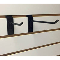 Set of 12 Slatwall Hooks Black Metal 6 Each 4 Inch and 6 Inch for Retail Display and Home Organization - ExecuSystems 