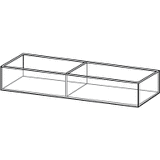 Acrylic Bin 16 Inches Wide x 4 Inches Deep x 3 Inches Tall 1,2,3,4 or 5 Compartments - ExecuSystems 