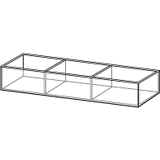 Acrylic Bin 16 Inches Wide x 4 Inches Deep x 3 Inches Tall 1,2,3,4 or 5 Compartments - ExecuSystems 