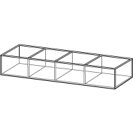 Acrylic Bin 16 Inches Wide x 4 Inches Deep x 3 Inches Tall 1,2,3,4 or 5 Compartments - ExecuSystems 