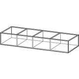 Acrylic Bin 16 Inches Wide x 4 Inches Deep x 3 Inches Tall 1,2,3,4 or 5 Compartments - ExecuSystems 