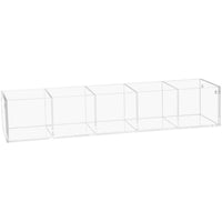 Acrylic Bin 16 Inches Wide x 4 Inches Deep x 3 Inches Tall 1,2,3,4 or 5 Compartments - ExecuSystems 