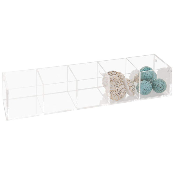 Acrylic Bin 16 Inches Wide x 4 Inches Deep x 3 Inches Tall 1,2,3,4 or 5 Compartments - ExecuSystems 