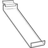Slanted Acrylic Slatwall Shoe Shelf, 3 Inches Wide x 10 Inches Deep - ExecuSystems 