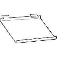 Slanted Slatwall Shelf, 16"w x 12"d w/ 1 1/2" Lip - ExecuSystems 