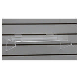 Clear Acrylic Braced Slatwall Shelf 16 Inches Wide x 9.5 Inches Deep with Front Lip for Retail or Home Use - ExecuSystems