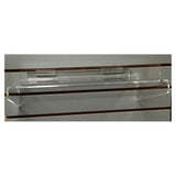 Clear Acrylic Braced Slatwall Shelf 16 Inches Wide x 9.5 Inches Deep with Front Lip for Retail or Home Use - ExecuSystems