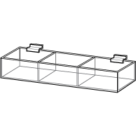 Clear Acrylic Slatwall Tray with 1-5 Compartments - ExecuSystems 
