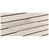 Clear Acrylic Slatwall Shelf 16 Inches Wide x 12 Inches Deep for Retail Display or Home Use - ExecuSystems 