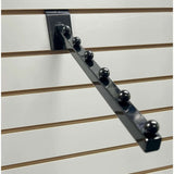 Set of 5 Black 16 Inch Long 6 Ball Slatwall Waterfall Displays for Retail Display or Home Use - ExecuSystems 