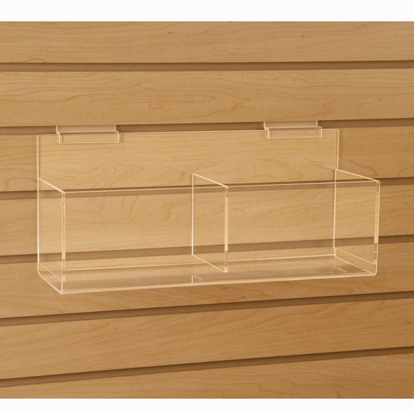 Acrylic Double Merchandise Bin for Slatwall - ExecuSystems 