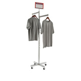 Rolling Upright Chrome Garment Rack With 2 Straight Arms - ExecuSystems 