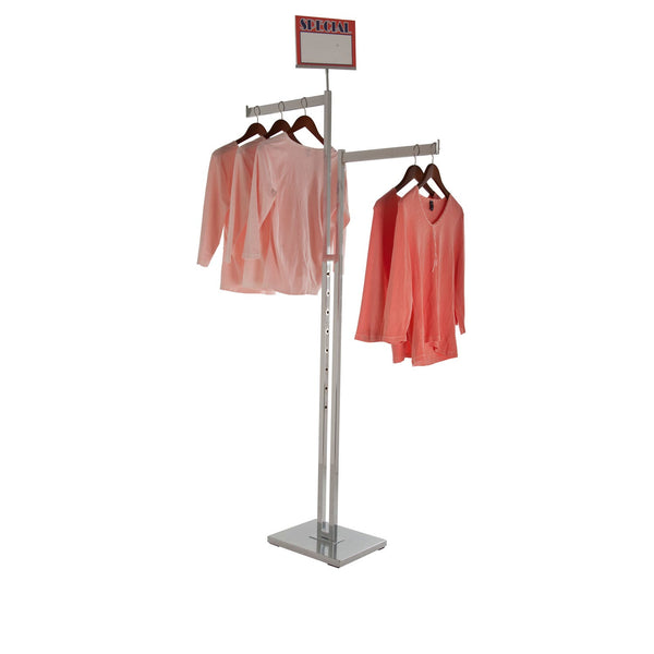 2-Way Chrome "T-Stand" with 16 Inch Square Tubing Straight Blade Arms - ExecuSystems 