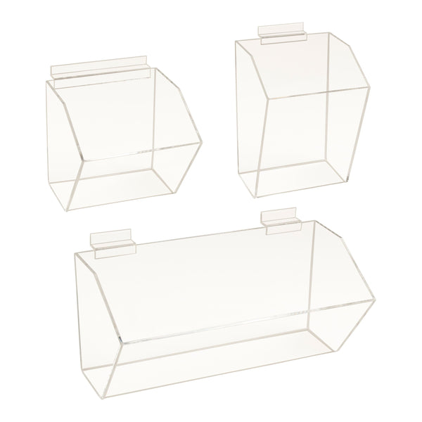 Acrylic Modular Bins for Slatwall - ExecuSystems 