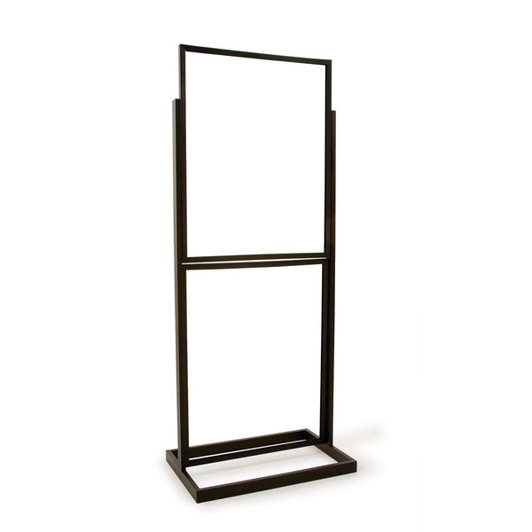 Two (22 Inch x 28 Inch) Tier Bulletin Sign Holder, Square Tube With Open Base - ExecuSystems 