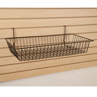 Set of 6 Shallow All Purpose Baskets 24"W x 12"D x 4"H Fits Slatwall, Gridwall and Pegboard - ExecuSystems 