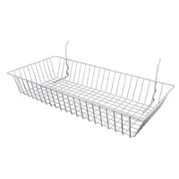 Set of 6 Shallow All Purpose Baskets 24"W x 12"D x 4"H Fits Slatwall, Gridwall and Pegboard - ExecuSystems 