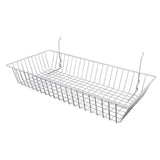 Set of 6 Shallow All Purpose Baskets 24"W x 12"D x 4"H Fits Slatwall, Gridwall and Pegboard - ExecuSystems 