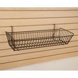 Set of 6 Double Sloping All Purpose Baskets 24"W x 10"Dx 5"H Fits Slatwall, Gridwall and Pegboard - ExecuSystems 