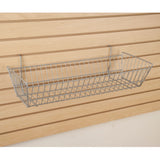 Set of 6 Double Sloping All Purpose Baskets 24"W x 10"Dx 5"H Fits Slatwall, Gridwall and Pegboard - ExecuSystems 