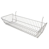 Set of 6 Double Sloping All Purpose Baskets 24"W x 10"Dx 5"H Fits Slatwall, Gridwall and Pegboard - ExecuSystems 