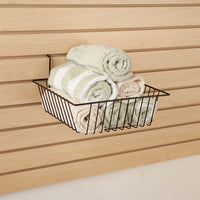 Set of 6 Small All Purpose Baskets 12"W x 12"D x 4"H Fits Slatwall, Gridwall and Pegboard - ExecuSystems 