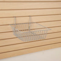 Set of 6 Small All Purpose Baskets 12"W x 12"D x 4"H Fits Slatwall, Gridwall and Pegboard - ExecuSystems 