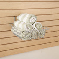 Set of 6 Small All Purpose Baskets 12"W x 12"D x 4"H Fits Slatwall, Gridwall and Pegboard - ExecuSystems 