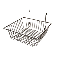 Set of 6 Small All Purpose Baskets 12"W x 12"D x 4"H Fits Slatwall, Gridwall and Pegboard - ExecuSystems 