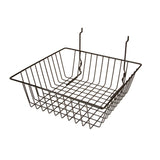 Set of 6 Small All Purpose Baskets 12"W x 12"D x 4"H Fits Slatwall, Gridwall and Pegboard - ExecuSystems 