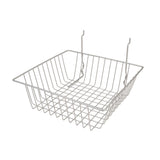 Set of 6 Small All Purpose Baskets 12"W x 12"D x 4"H Fits Slatwall, Gridwall and Pegboard - ExecuSystems 