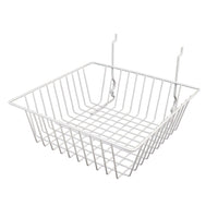 Set of 6 Small All Purpose Baskets 12"W x 12"D x 4"H Fits Slatwall, Gridwall and Pegboard - ExecuSystems 