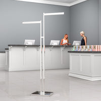 2-Way Chrome "T-Stand" with 16 Inch Square Tubing Straight Blade Arms - ExecuSystems 