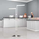 2-Way Chrome "T-Stand" with 16 Inch Square Tubing Straight Blade Arms - ExecuSystems 