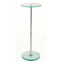 Adjustable Round Glass Pedestal 32 to 48 Inches Tall - ExecuSystems 