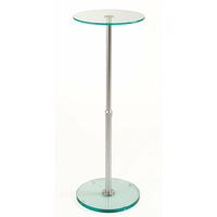 Adjustable Round Glass Pedestal 32 to 48 Inches Tall - ExecuSystems 