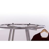 36'' DIAMETER ROUND FOLDING RACK WITH ROUND TUBING RAIL- CHROME - ExecuSystems