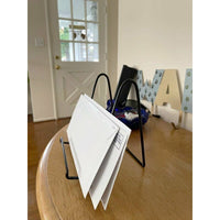 Set of 2 5-Inch-Wide x 5.4 Inch Deep x 6.25 Inch Tall Black Vinyl Coated Metal Display Stands for Holding and Displaying Literature, Collectibles, Plates, Tablets, Pictures, Books and Much More - ExecuSystems 