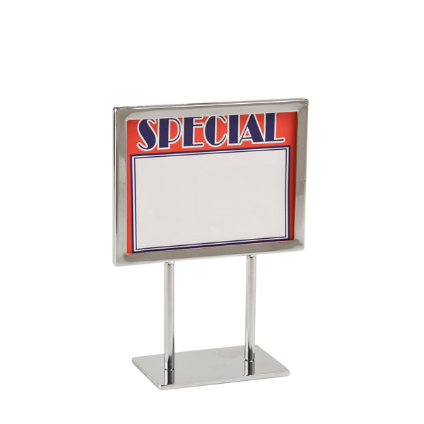 Metal Sign Holder with Mitered Corners and Flat Base - ExecuSystems 