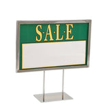 Metal Sign Holder with Mitered Corners and Flat Base - ExecuSystems 
