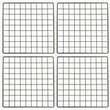 Set of 4 Black 14"x 14" Plastic Coated Wire Mini Grid Panels with 1.5" Squares - ExecuSystems 