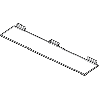 Maximum Length Slatwall Crystal Clear Acrylic Shelf 24 Inches Wide x 4 Inches Deep - ExecuSystems 